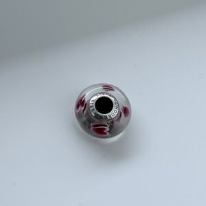 Authentic Pandora Pink Heart Murano Glass Charm S925 ALE